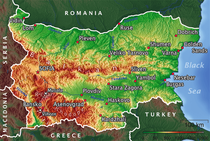 mapa de bulgaria